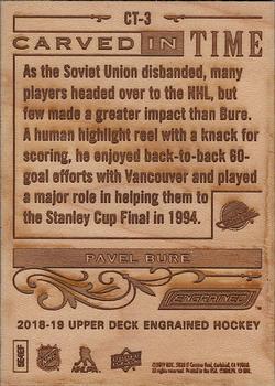 2018-19 Upper Deck Engrained - Carved in Time Wood #CT-3 Pavel Bure Back