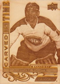 2018-19 Upper Deck Engrained - Carved in Time Wood #CT-5 Jacques Plante Front