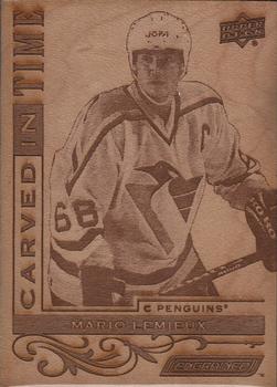 2018-19 Upper Deck Engrained - Carved in Time Wood #CT-6 Mario Lemieux Front