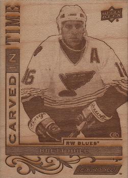2018-19 Upper Deck Engrained - Carved in Time Wood #CT-8 Brett Hull Front