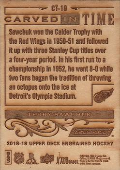 2018-19 Upper Deck Engrained - Carved in Time Wood #CT-10 Terry Sawchuk Back