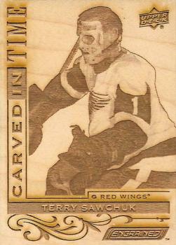 2018-19 Upper Deck Engrained - Carved in Time Wood #CT-10 Terry Sawchuk Front