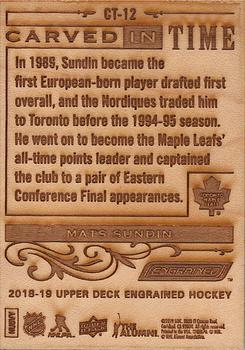2018-19 Upper Deck Engrained - Carved in Time Wood #CT-12 Mats Sundin Back