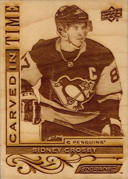 2018-19 Upper Deck Engrained - Carved in Time Wood #CT-15 Sidney Crosby Front