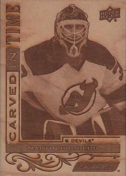 2018-19 Upper Deck Engrained - Carved in Time Wood #CT-26 Martin Brodeur Front