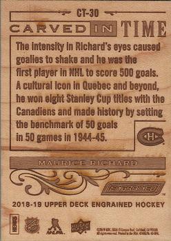 2018-19 Upper Deck Engrained - Carved in Time Wood #CT-30 Maurice Richard Back