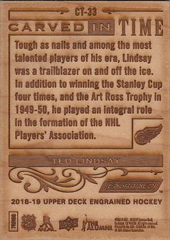 2018-19 Upper Deck Engrained - Carved in Time Wood #CT-33 Ted Lindsay Back
