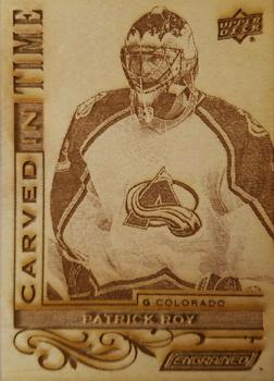 2018-19 Upper Deck Engrained - Carved in Time Wood #CT-34 Patrick Roy Front