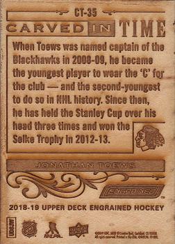2018-19 Upper Deck Engrained - Carved in Time Wood #CT-35 Jonathan Toews Back