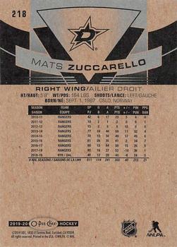 2019-20 O-Pee-Chee #218 Mats Zuccarello Back