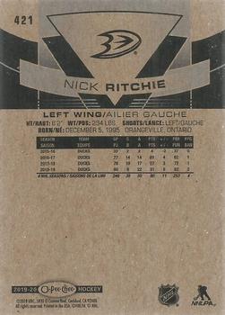 2019-20 O-Pee-Chee #421 Nick Ritchie Back