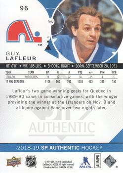 2018-19 SP Authentic - Limited Red #96 Guy Lafleur Back