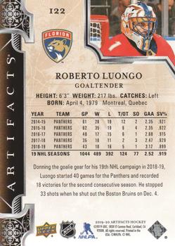 2019-20 Upper Deck Artifacts #122 Roberto Luongo Back