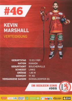 2018-19 Dusseldorfer EG Postcards #NNO Kevin Marshall Back