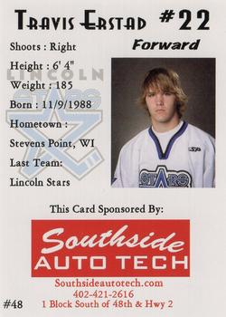 2007-08 Blueline Booster Club Lincoln Stars (USHL) Series 2 #48 Travis Erstad Back