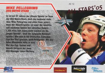 2005-06 Playercards (DEL) - Allstars´05 Jersey #AS13 Mike Pellegrims Back