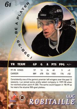 1998-99 Be a Player - Montreal October 1999 #61 Luc Robitaille Back