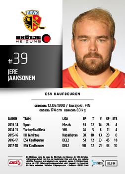 2018-19 Playercards (DEL2) #191 Jere Laaksonen Back