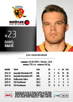 2018-19 Playercards (DEL2) #200 Daniel Haase Back