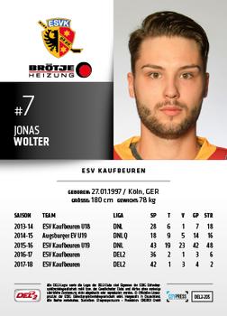 2018-19 Playercards (DEL2) #205 Jonas Wolter Back