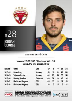 2018-19 Playercards (DEL2) #307 Jordan George Back
