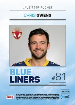 2018-19 Playercards (DEL2) - Blueliners #BL14 Chris Owens Back