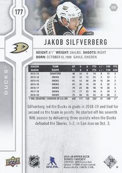 2019-20 Upper Deck #177 Jakob Silfverberg Back