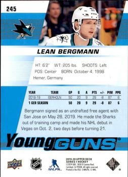 2019-20 Upper Deck #245 Lean Bergmann Back
