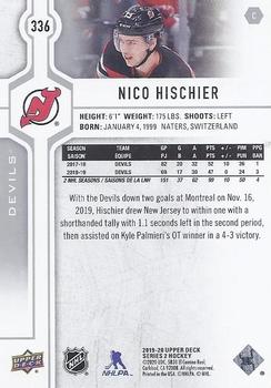 2019-20 Upper Deck #336 Nico Hischier Back