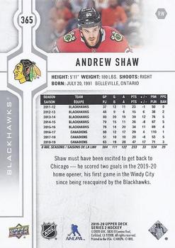 2019-20 Upper Deck #365 Andrew Shaw Back