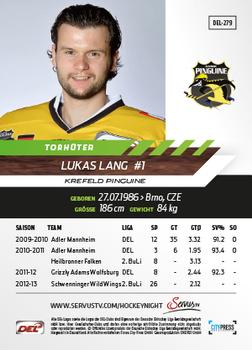 2013-14 Playercards Basic Serie (DEL) #DEL-279 Lukas Lang Back