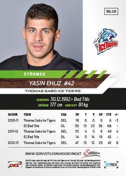 2013-14 Playercards Basic Serie (DEL) #DEL-329 Yasin Ehliz Back