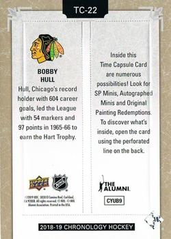 2018-19 Upper Deck Chronology - Time Capsules Rip Cards #TC-22 Bobby Hull Back