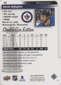 2019-20 Upper Deck MVP - Stanley Cup Edition 20th Anniversary Colors & Contours #55 Dustin Byfuglien Back