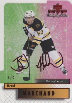 2019-20 Upper Deck MVP - Stanley Cup Edition 20th Anniversary Colors & Contours Purple #9 Brad Marchand Front