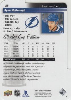 2019-20 Upper Deck MVP - Stanley Cup Edition 20th Anniversary Colors & Contours Purple #29 Ryan McDonagh Back