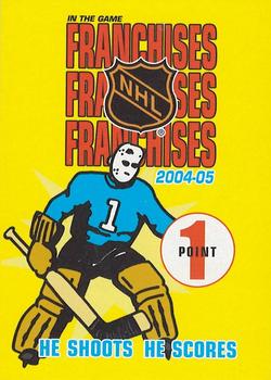 2004-05 In The Game Franchises Canadian - He Shoots He Scores Redemption Points #NNO Yellow Front