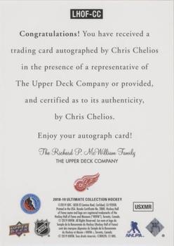 2018-19 Upper Deck Ultimate Collection - 1997 Ultimate Legends HOF Signatures #LHOF-CC Chris Chelios Back