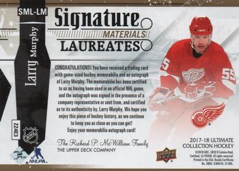 2018-19 Upper Deck Ultimate Collection - 2017-18 Upper Deck Ultimate Collection Update I #SML-LM Larry Murphy Back