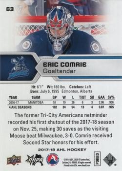 2017-18 Upper Deck AHL - Rainbow Foil #63 Eric Comrie Back