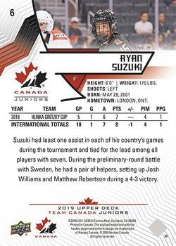 2019 Upper Deck Team Canada Juniors #6 Ryan Suzuki Back