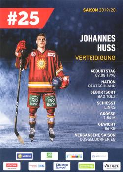 2019-20 Dusseldorfer EG Postcards #NNO Johannes Huß Back