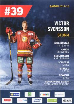 2019-20 Dusseldorfer EG Postcards #NNO Victor Svensson Back