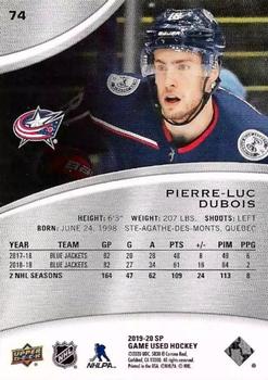 2019-20 SP Game Used #74 Pierre-Luc Dubois Back