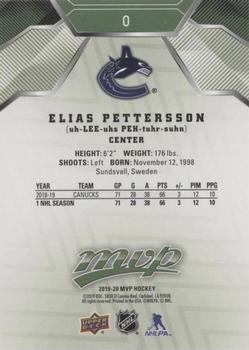 2019-20 Upper Deck MVP - Script Achievements Green #0 Elias Pettersson Back
