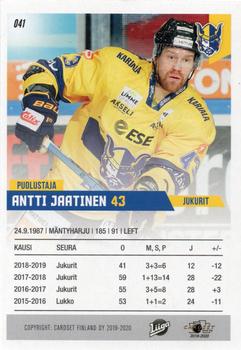 2019-20 Cardset Finland Series 1 #041 Antti Jaatinen Back