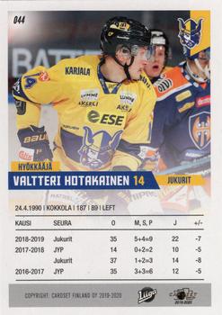 2019-20 Cardset Finland Series 1 #044 Valtteri Hotakainen Back