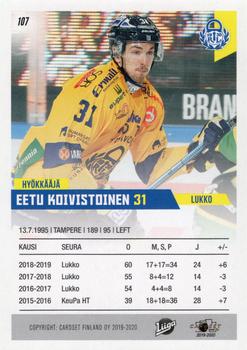 2019-20 Cardset Finland Series 1 #107 Eetu Koivistoinen Back