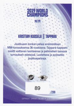 2019-20 Cardset Finland Series 1 - 2019 World Champions #20 Kristian Kuusela Back