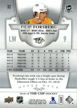 2018-19 Upper Deck The Cup #32 Filip Forsberg Back